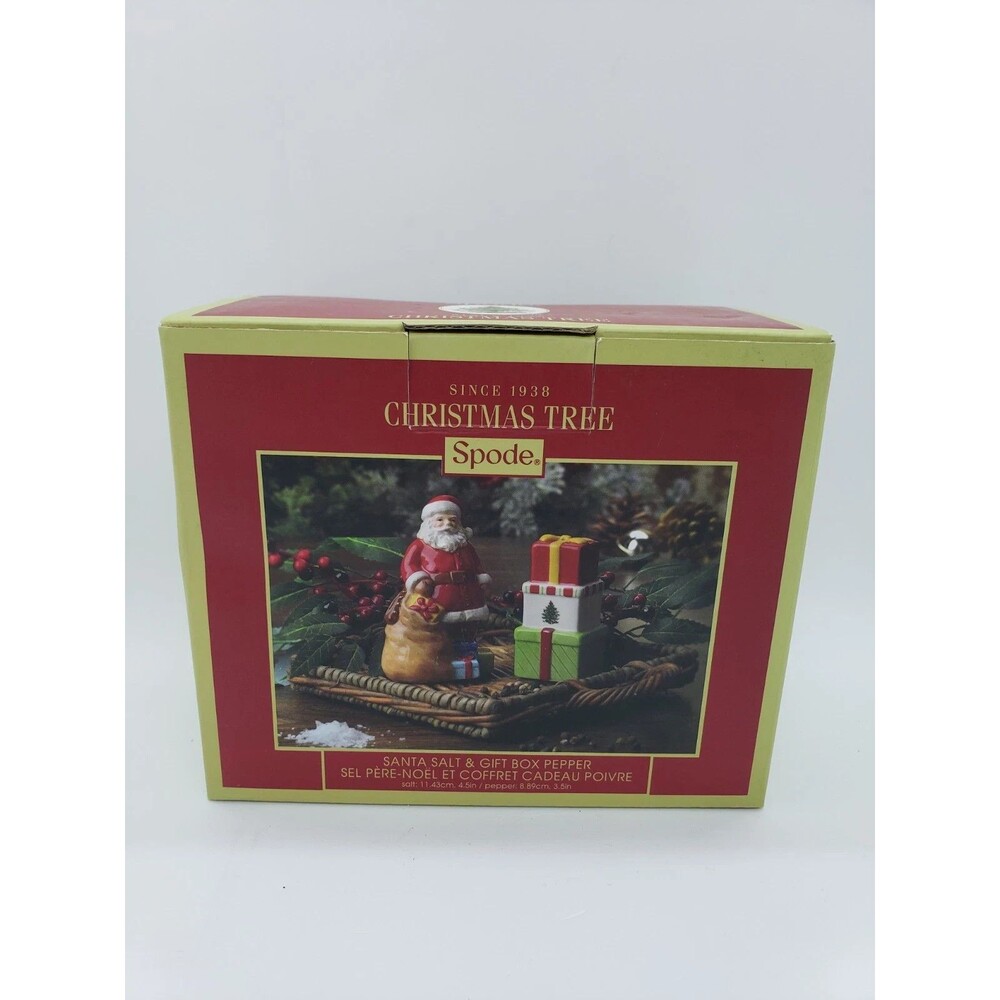 NEW IN BOX Spode Christmas Tree Salt & Pepper Set Earthenware